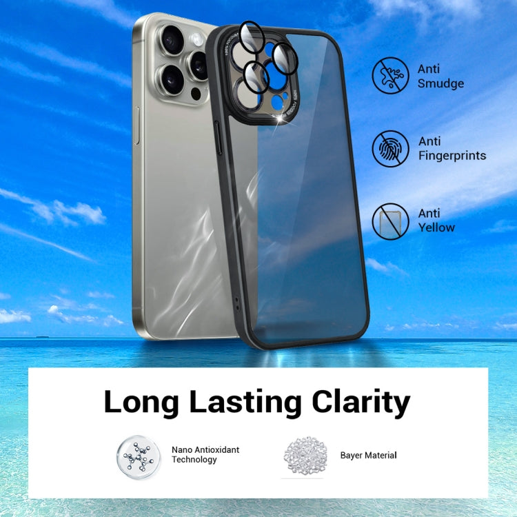 For iPhone 15 Pro Colorful Armor Lens Film Translucent Phone Case(Grey) - iPhone 15 Pro Cases by buy2fix | Online Shopping UK | buy2fix