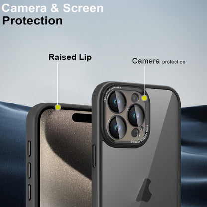 For iPhone 15 Pro Colorful Armor Lens Film Translucent Phone Case(Grey) - iPhone 15 Pro Cases by buy2fix | Online Shopping UK | buy2fix