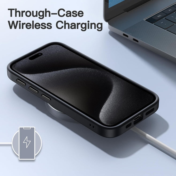 For iPhone 15 Pro Colorful Armor Lens Film Translucent Phone Case(Grey) - iPhone 15 Pro Cases by buy2fix | Online Shopping UK | buy2fix