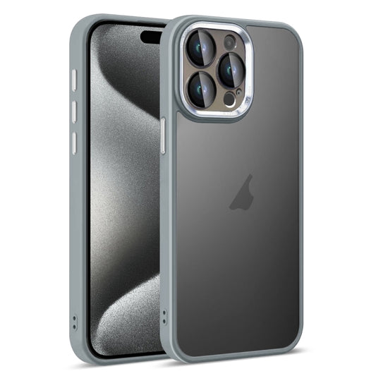 For iPhone 15 Pro Colorful Armor Lens Film Translucent Skin Feel Phone Case(Grey) - iPhone 15 Pro Cases by buy2fix | Online Shopping UK | buy2fix