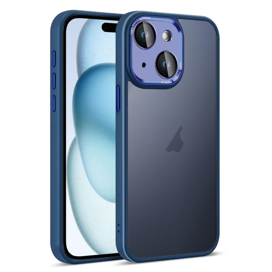 For iPhone 15 Plus Colorful Armor Lens Film Translucent Skin Feel Phone Case(Blue) - iPhone 15 Plus Cases by buy2fix | Online Shopping UK | buy2fix