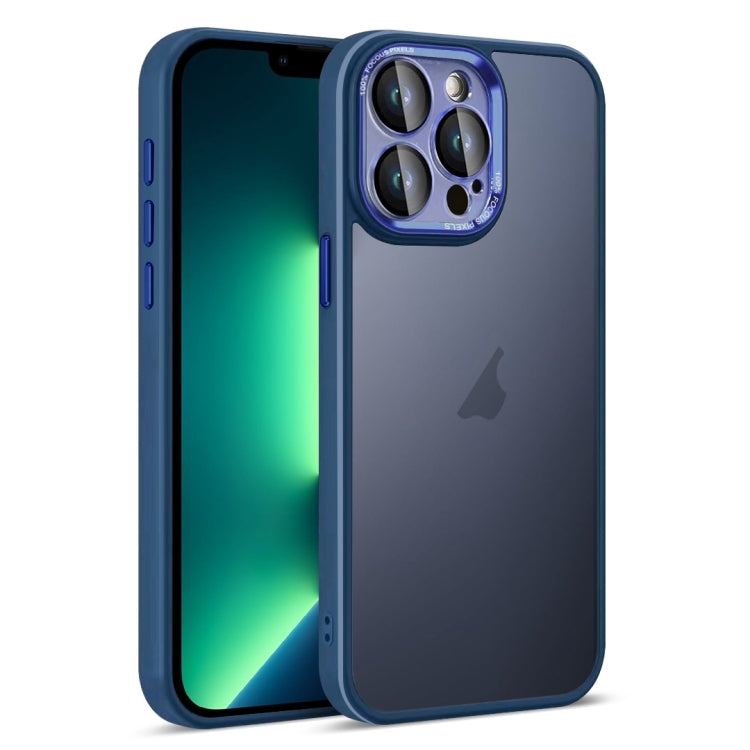 For iPhone 13 Pro Max Colorful Armor Lens Film Translucent Skin Feel Phone Case(Blue) by buy2fix