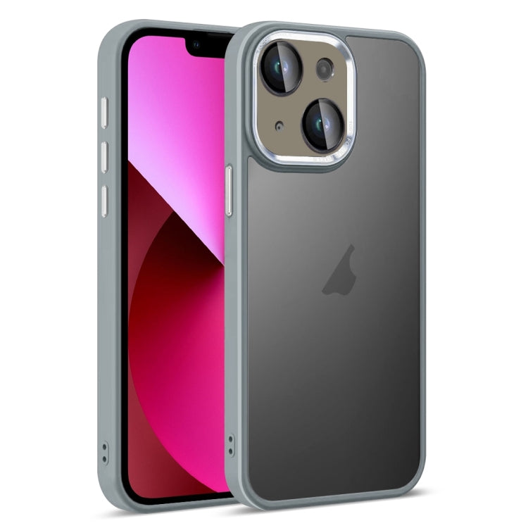 For iPhone 13 Colorful Armor Lens Film Translucent Skin Feel Phone Case(Grey) by buy2fix