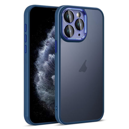 For iPhone 11 Pro Colorful Armor Lens Film Translucent Skin Feel Phone Case(Blue) by buy2fix