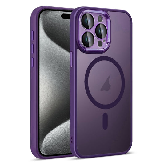For iPhone 15 Pro Colorful Armor Lens Film Translucent Skin Feel MagSafe Phone Case(Purple) - iPhone 15 Pro Cases by buy2fix | Online Shopping UK | buy2fix