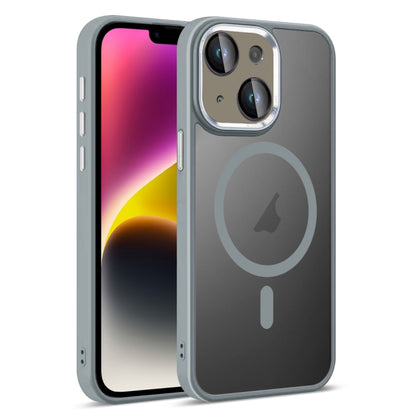 For iPhone 14 Plus Colorful Armor Lens Film Translucent Skin Feel MagSafe Phone Case(Grey) - iPhone 14 Plus Cases by buy2fix | Online Shopping UK | buy2fix
