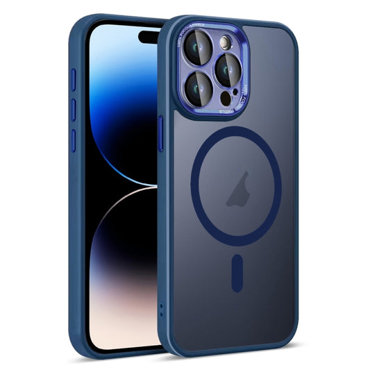 For iPhone 14 Pro Max Colorful Armor Lens Film Translucent Skin Feel MagSafe Phone Case(Blue) - iPhone 14 Pro Max Cases by buy2fix | Online Shopping UK | buy2fix