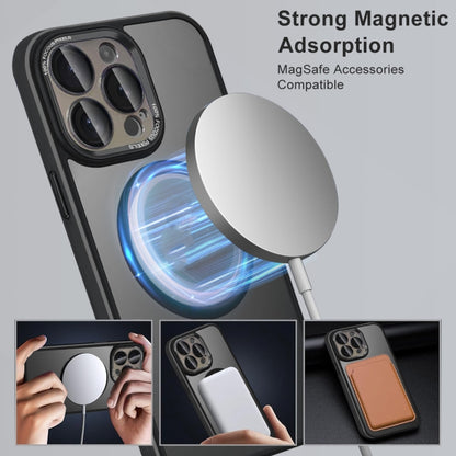 For iPhone 15 Colorful Armor Lens Film Translucent Skin Feel MagSafe Phone Case(Black) - iPhone 15 Cases by buy2fix | Online Shopping UK | buy2fix