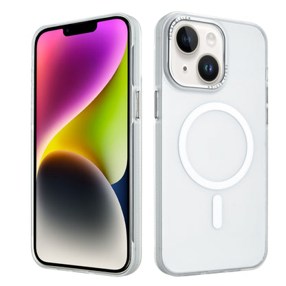 For iPhone 14 Color Edge Skin Feel Frosted MagSafe Magnetic Phone Case(White) by buy2fix