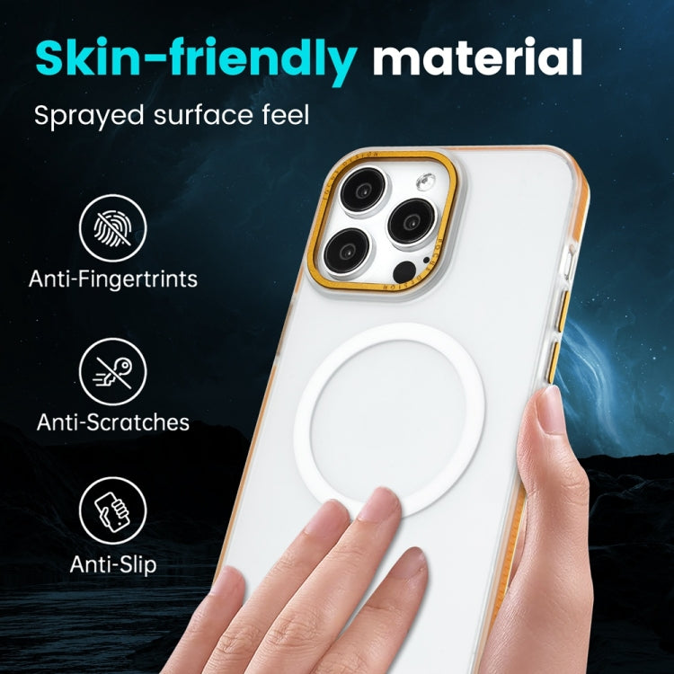 For iPhone 14 Color Edge Skin Feel Frosted MagSafe Magnetic Phone Case(White) by buy2fix