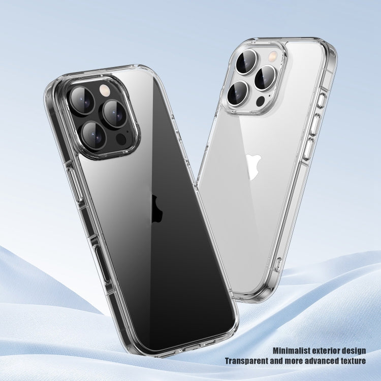 For iPhone 16 Pro PC Hybrid TPU Full Coverage Shockproof Phone Case(Transparent Purple) by buy2fix