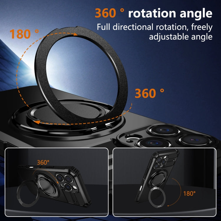 For iPhone 16 Pro Rotating Magnetic Holder Phone Case(Black) by buy2fix