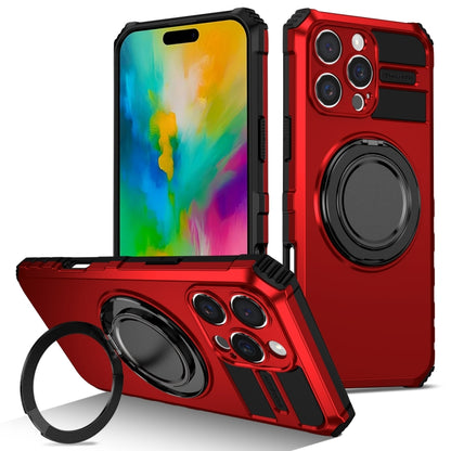 For iPhone 16 Pro Rotating Magnetic Holder Phone Case(Red) by buy2fix
