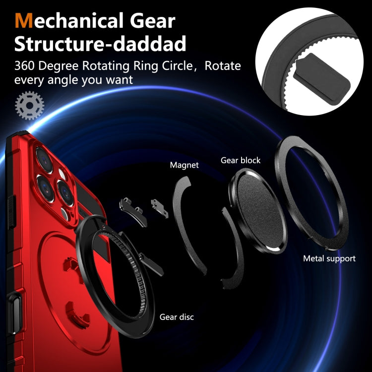 For iPhone 16 Pro Rotating Magnetic Holder Phone Case(Red) by buy2fix