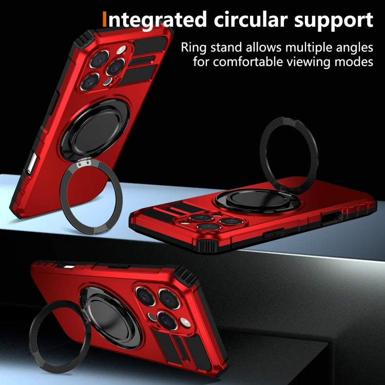 For iPhone 16 Pro Rotating Magnetic Holder Phone Case(Red) by buy2fix