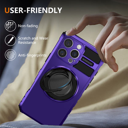 For iPhone 16 Pro Rotating Magnetic Holder Phone Case(Purple) by buy2fix