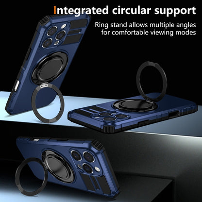 For iPhone 16 Pro Max Rotating Magnetic Holder Phone Case(Royal Blue) by buy2fix