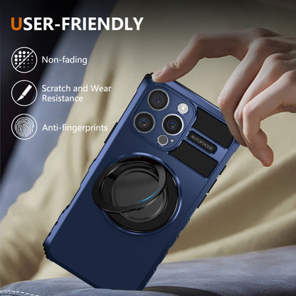 For iPhone 16 Pro Max Rotating Magnetic Holder Phone Case(Royal Blue) by buy2fix