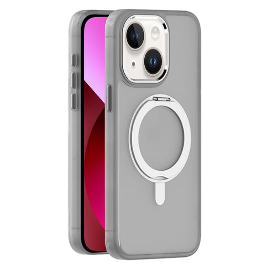 For iPhone 13 Skin Feel Frosted MagSafe Magnetic Rotating Holder Phone Case(Light Grey) - iPhone 13 Cases by buy2fix | Online Shopping UK | buy2fix
