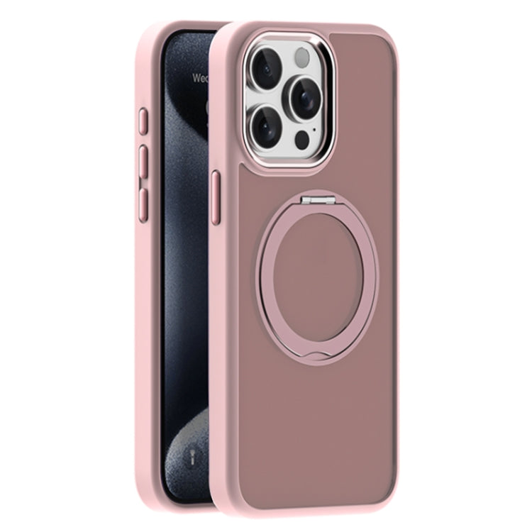 For iPhone 15 Pro Max Skin Feel Frosted MagSafe Magnetic Holder Phone Case(Pink) - iPhone 15 Pro Max Cases by buy2fix | Online Shopping UK | buy2fix