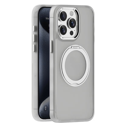 For iPhone 15 Pro Skin Feel Frosted MagSafe Magnetic Holder Phone Case(Light Grey) - iPhone 15 Pro Cases by buy2fix | Online Shopping UK | buy2fix