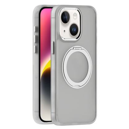 For iPhone 14 Skin Feel Frosted MagSafe Magnetic Holder Phone Case(Light Grey) - iPhone 14 Cases by buy2fix | Online Shopping UK | buy2fix