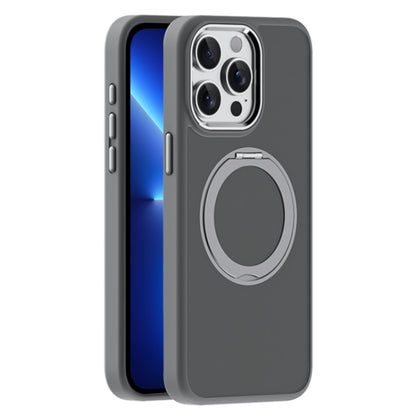 For iPhone 13 Pro Max Skin Feel Frosted MagSafe Magnetic Holder Phone Case(Dark Grey) - iPhone 13 Pro Max Cases by buy2fix | Online Shopping UK | buy2fix