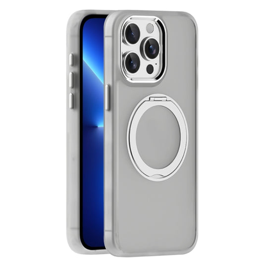 For iPhone 13 Pro Skin Feel Frosted MagSafe Magnetic Holder Phone Case(Light Grey) - iPhone 13 Pro Cases by buy2fix | Online Shopping UK | buy2fix