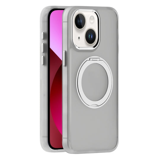 For iPhone 13 Skin Feel Frosted MagSafe Magnetic Holder Phone Case(Light Grey) - iPhone 13 Cases by buy2fix | Online Shopping UK | buy2fix