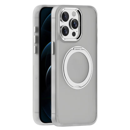 For iPhone 12 Pro Max Skin Feel Frosted MagSafe Magnetic Holder Phone Case(Light Grey) - iPhone 12 Pro Max Cases by buy2fix | Online Shopping UK | buy2fix