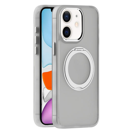 For iPhone 11 Skin Feel Frosted MagSafe Magnetic Holder Phone Case(Light Grey) - iPhone 11 Cases by buy2fix | Online Shopping UK | buy2fix