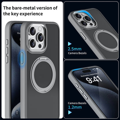 For iPhone 14 Pro Skin Feel Frosted MagSafe Magnetic Holder Phone Case(Dark Grey) - iPhone 14 Pro Cases by buy2fix | Online Shopping UK | buy2fix
