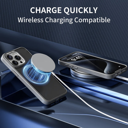 For iPhone 15 Pro Max Skin Feel Frosted MagSafe Magnetic Holder Phone Case(Purple) - iPhone 15 Pro Max Cases by buy2fix | Online Shopping UK | buy2fix