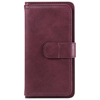 For iPhone Air Multi-Function Wallet 10 Card Slots Leather Phone Case(Claret) - iPhone Air Cases by buy2fix | Online Shopping UK | buy2fix