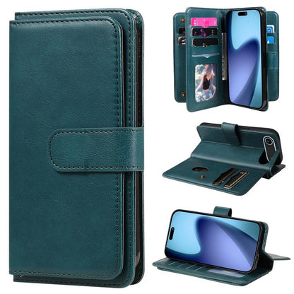 For iPhone Air Multi-Function Wallet 10 Card Slots Leather Phone Case(Dark Green) - iPhone Air Cases by buy2fix | Online Shopping UK | buy2fix