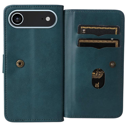 For iPhone Air Multi-Function Wallet 10 Card Slots Leather Phone Case(Dark Green) - iPhone Air Cases by buy2fix | Online Shopping UK | buy2fix
