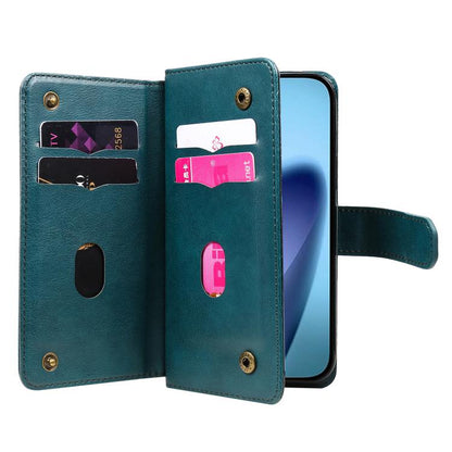 For iPhone Air Multi-Function Wallet 10 Card Slots Leather Phone Case(Dark Green) - iPhone Air Cases by buy2fix | Online Shopping UK | buy2fix