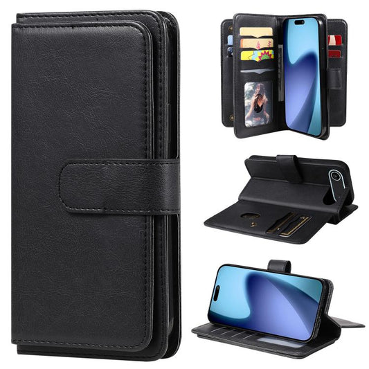 For iPhone Air Multi-Function Wallet 10 Card Slots Leather Phone Case(Black) - iPhone Air Cases by buy2fix | Online Shopping UK | buy2fix