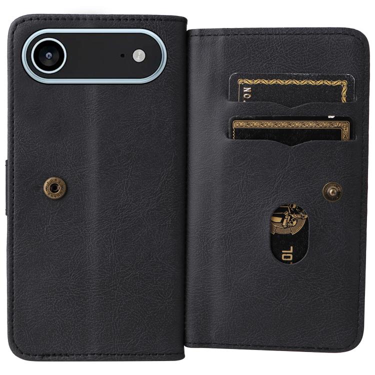 For iPhone Air Multi-Function Wallet 10 Card Slots Leather Phone Case(Black) - iPhone Air Cases by buy2fix | Online Shopping UK | buy2fix