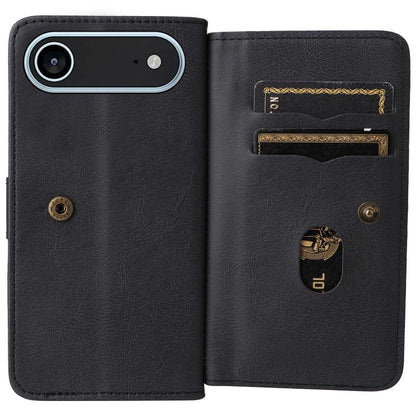 For iPhone Air Multi-Function Wallet 10 Card Slots Leather Phone Case(Black) - iPhone Air Cases by buy2fix | Online Shopping UK | buy2fix