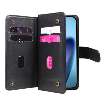 For iPhone Air Multi-Function Wallet 10 Card Slots Leather Phone Case(Black) - iPhone Air Cases by buy2fix | Online Shopping UK | buy2fix