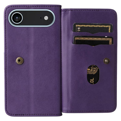For iPhone Air Multi-Function Wallet 10 Card Slots Leather Phone Case(Violet) - iPhone Air Cases by buy2fix | Online Shopping UK | buy2fix