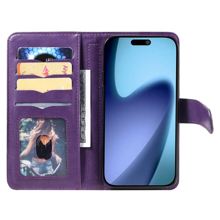 For iPhone Air Multi-Function Wallet 10 Card Slots Leather Phone Case(Violet) - iPhone Air Cases by buy2fix | Online Shopping UK | buy2fix