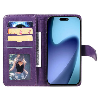 For iPhone Air Multi-Function Wallet 10 Card Slots Leather Phone Case(Violet) - iPhone Air Cases by buy2fix | Online Shopping UK | buy2fix