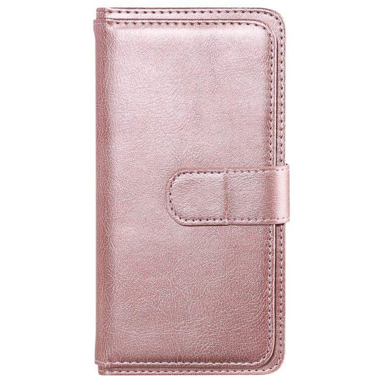 For iPhone Air Multi-Function Wallet 10 Card Slots Leather Phone Case(Rose Gold) - iPhone Air Cases by buy2fix | Online Shopping UK | buy2fix