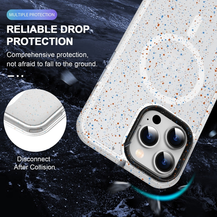 For iPhone 13 Colorful Ink-splash Magsafe PC Hybrid TPU Phone Case(White) by buy2fix