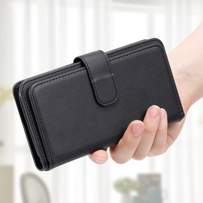 For Samsung Galaxy S25 Ultra 5G Multi-Function Wallet 10 Card Slots Leather Phone Case(Black) by buy2fix