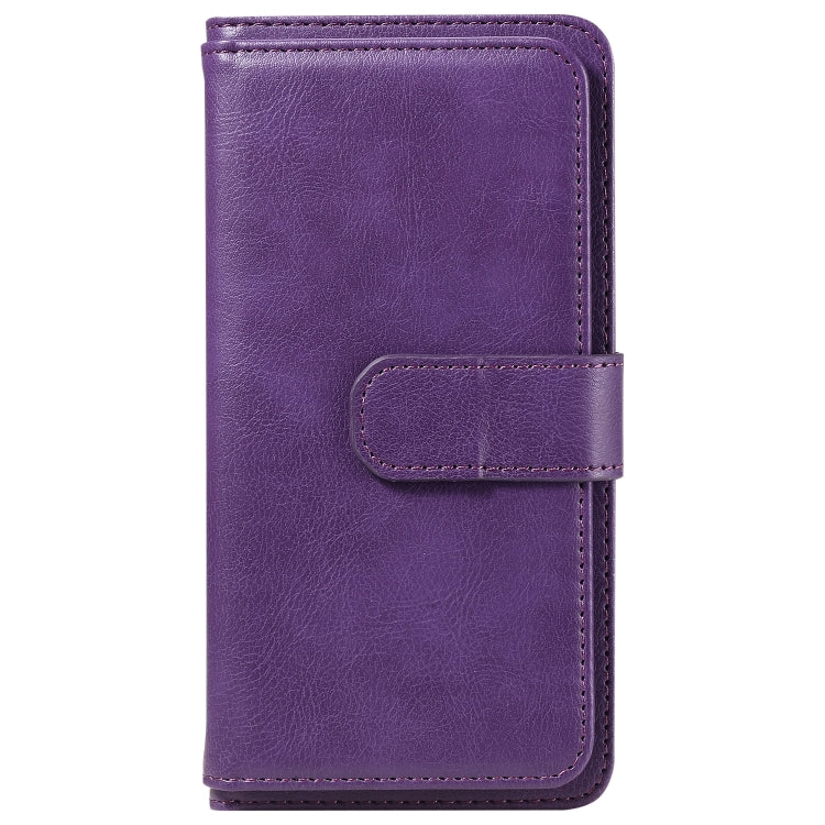 For Samsung Galaxy S25 Ultra 5G Multi-Function Wallet 10 Card Slots Leather Phone Case(Violet) by buy2fix
