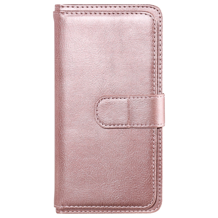 For Samsung Galaxy S25 Ultra 5G Multi-Function Wallet 10 Card Slots Leather Phone Case(Rose Gold) by buy2fix