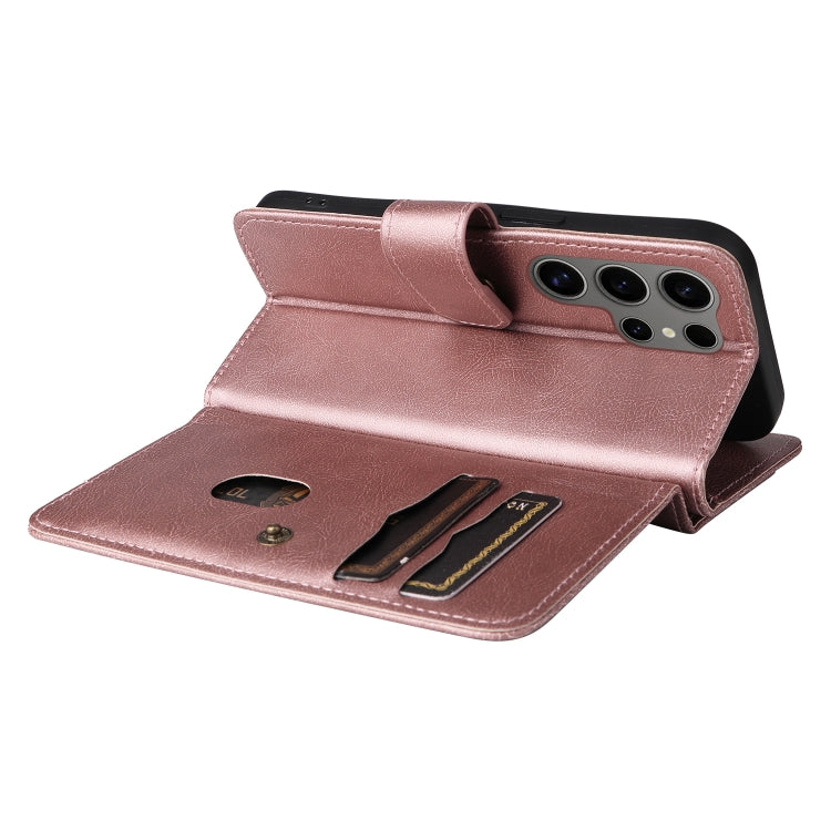 For Samsung Galaxy S25 Ultra 5G Multi-Function Wallet 10 Card Slots Leather Phone Case(Rose Gold) by buy2fix
